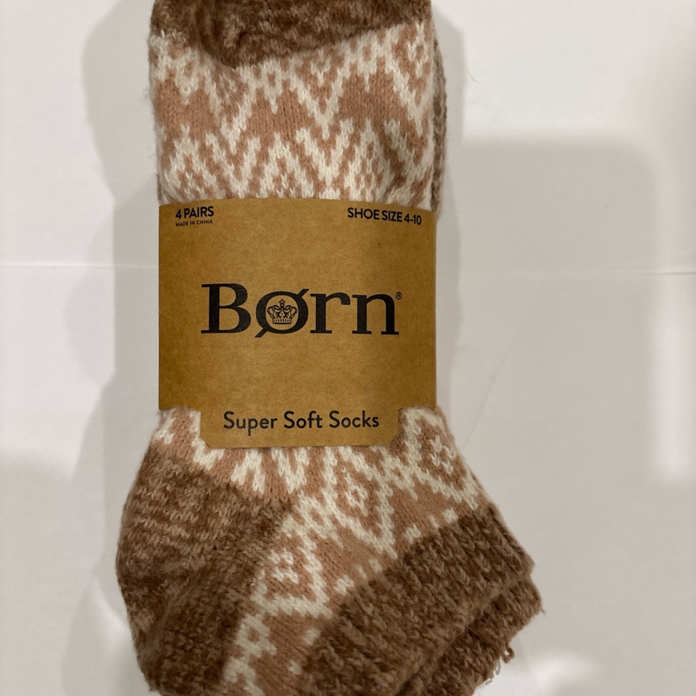 Born Super Soft Socks - Brown and White